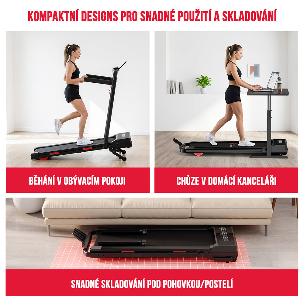 Běžecký Pás Y5 s Bezkartáčovým Motorem, Automatický Sklon 0 %–15 %