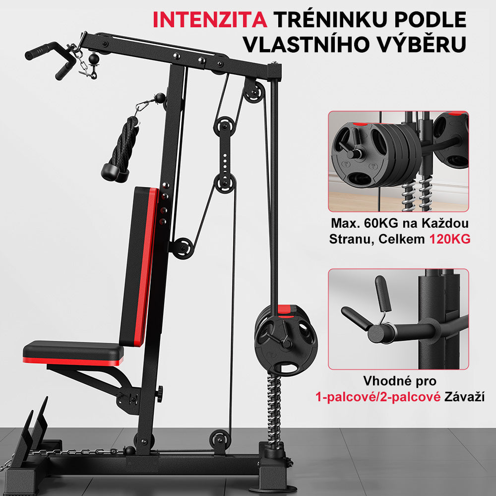 Posilovací Věž s Horní a Spodní Kladkou