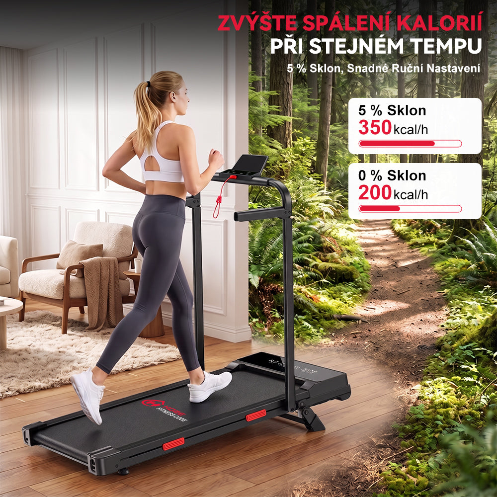 Běžecký Pás Q2 Pro s Bezkartáčovým Motorem, Rychlost 1-10 km/h, Manuální Sklon 5 % (Nová Verze)
