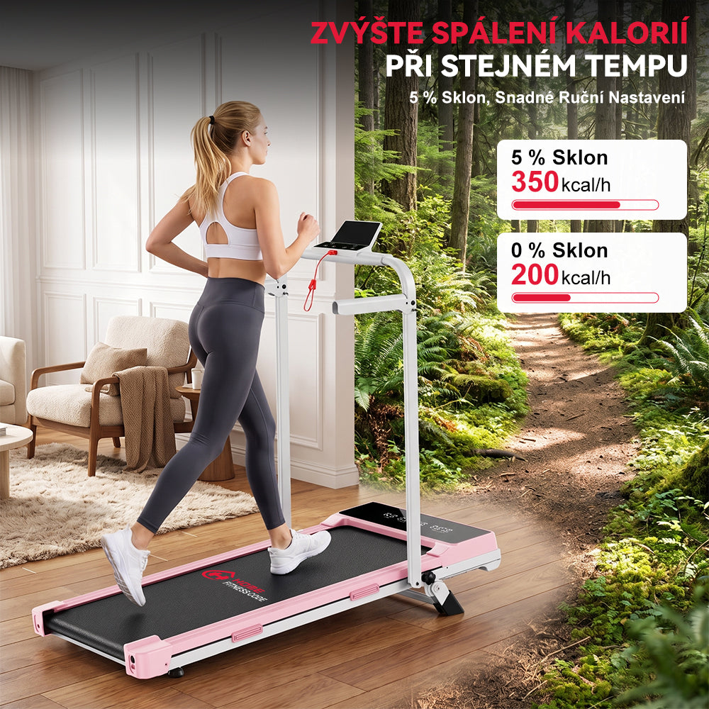 Běžecký Pás Q2 Pro s Bezkartáčovým Motorem, Rychlost 1-10 km/h, Manuální Sklon 5 % (Nová Verze)