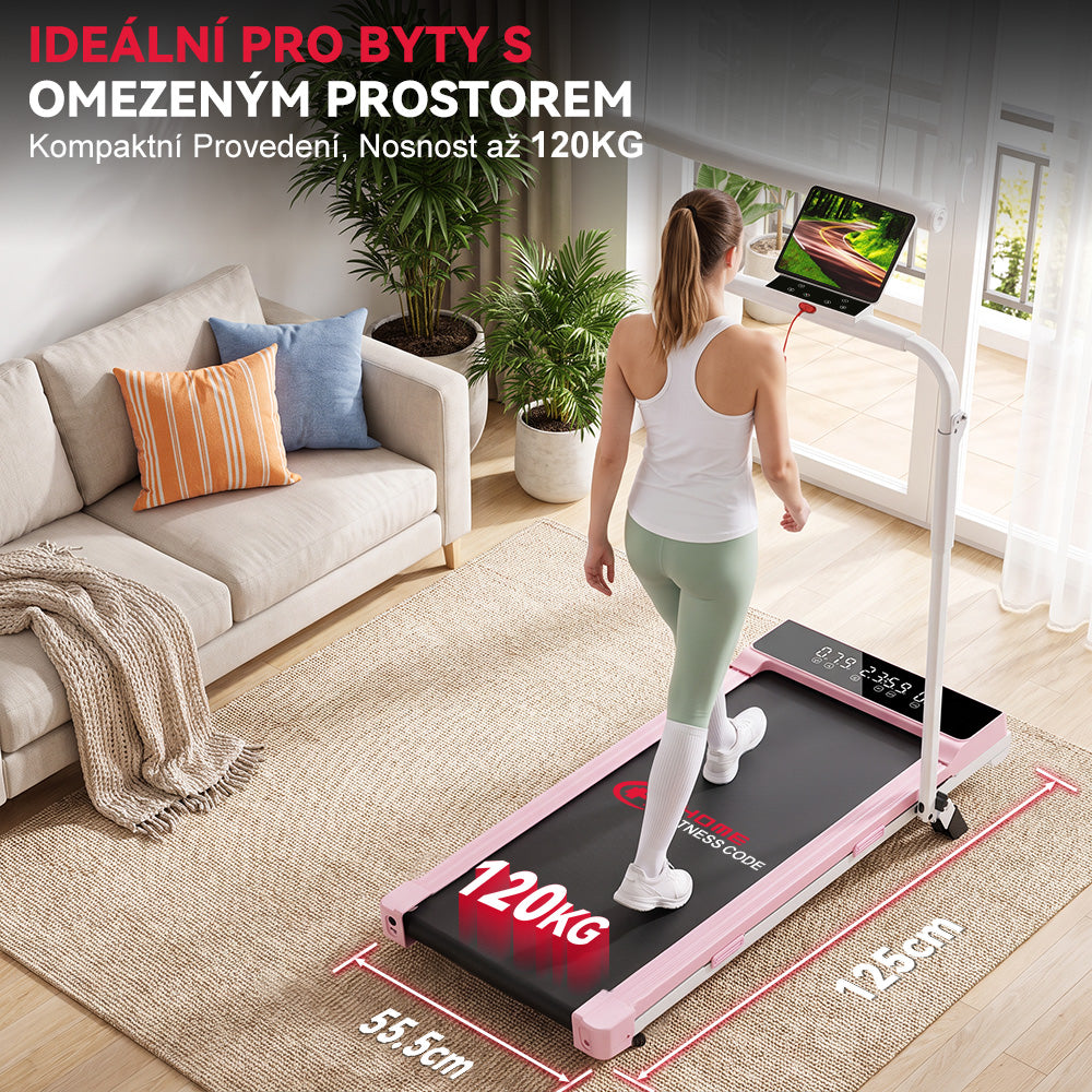 Běžecký Pás Q2 Pro s Bezkartáčovým Motorem, Rychlost 1-10 km/h, Manuální Sklon 5 % (Nová Verze)