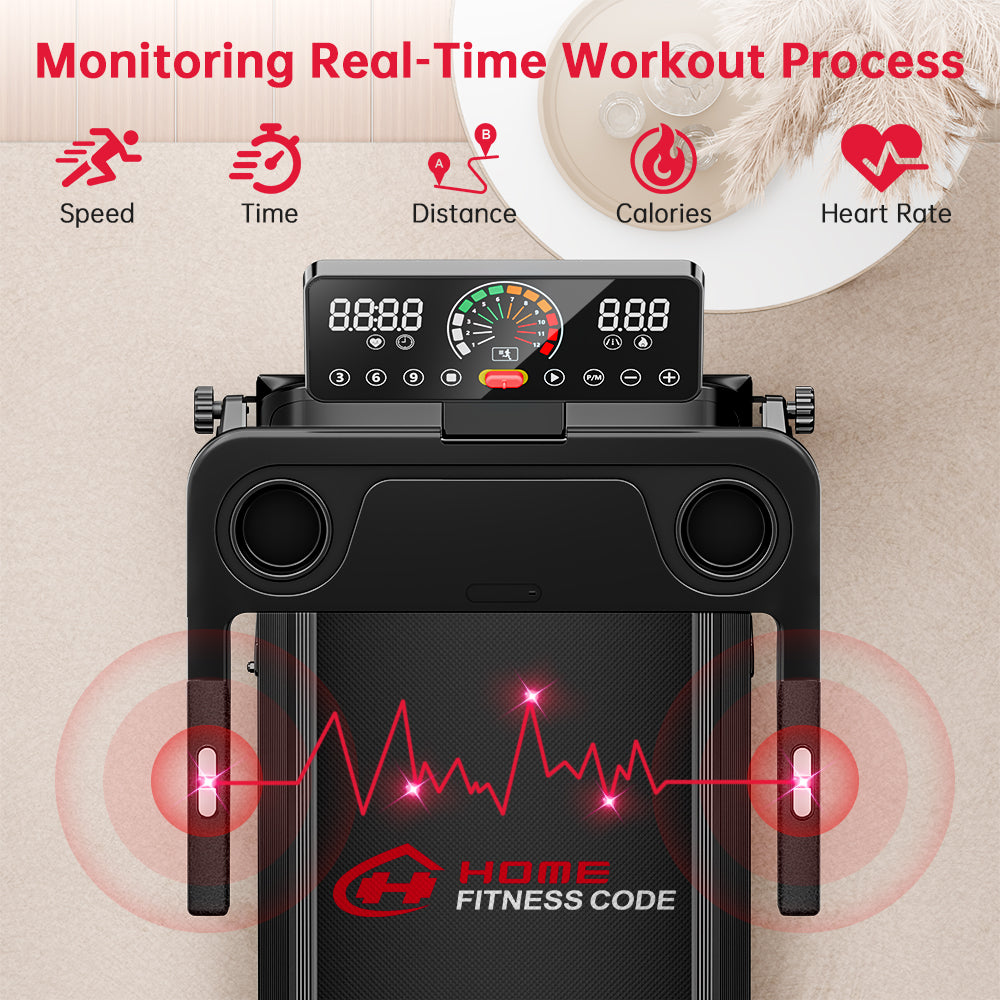 Skládací Běžecký Pás Q8, Rychlost 1-12 km/h, Manuální Sklon 5 %