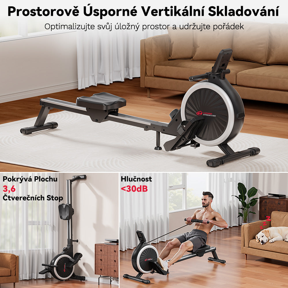 Magnetický Veslovací Trenažér, 16 Úrovní Odporu