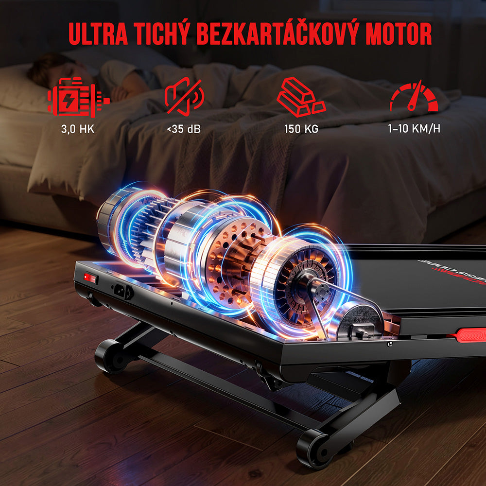 Běžecký Pás Y5 s Bezkartáčovým Motorem, Automatický Sklon 0 %–15 %