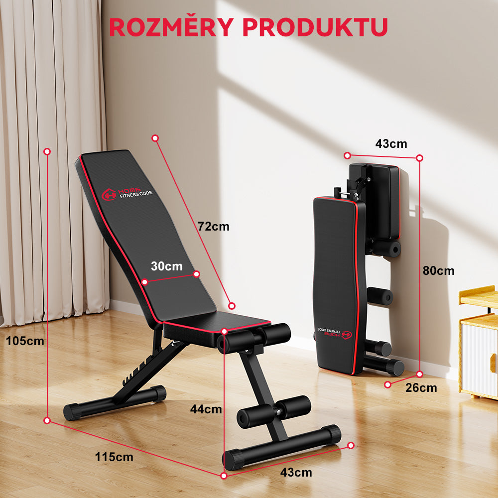 Skládací Posilovací Lavice B1, Nastavitelným Opěradlem
