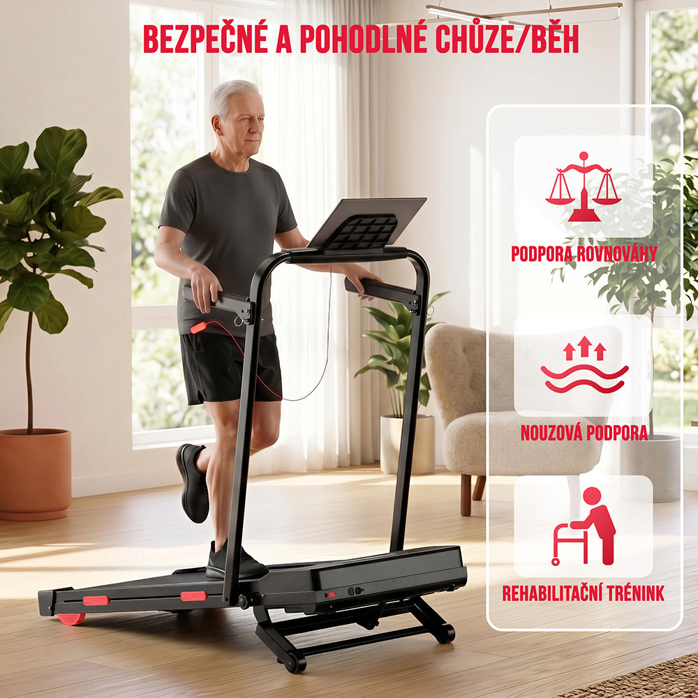 Skládací Běžecký Pás Y5 s Bezkartáčovým Motorem, Rychlost 1–10 km/h, Automatický Sklon 0 %–15 %