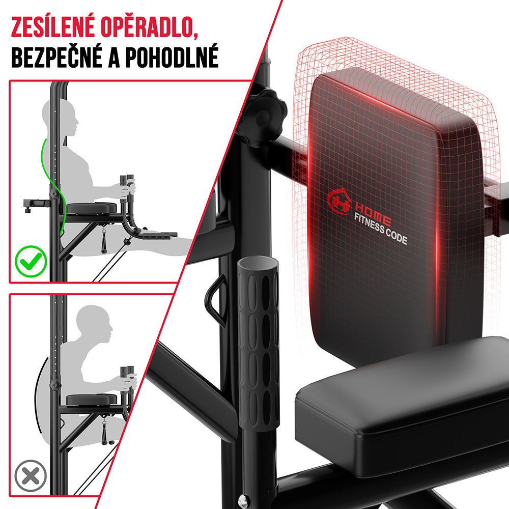 Multifunkční Posilovací Bradla A1, s Odporovými Pásy