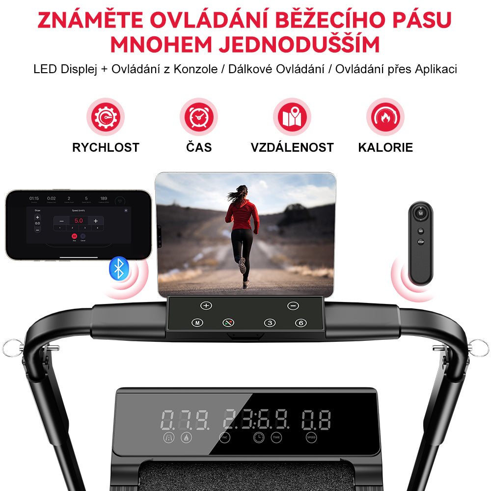 Běžecký Pás Q2 Pro s Bezkartáčovým Motorem, Rychlost 1-10 km/h, Manuální Sklon 5 % (Nová Verze)