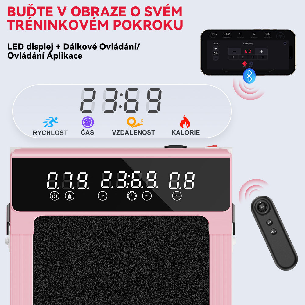 Běžecký Pás Q2 Pro s Bezkartáčovým Motorem, Rychlost 1-10 km/h, Manuální Sklon 5 % (Nová Verze)