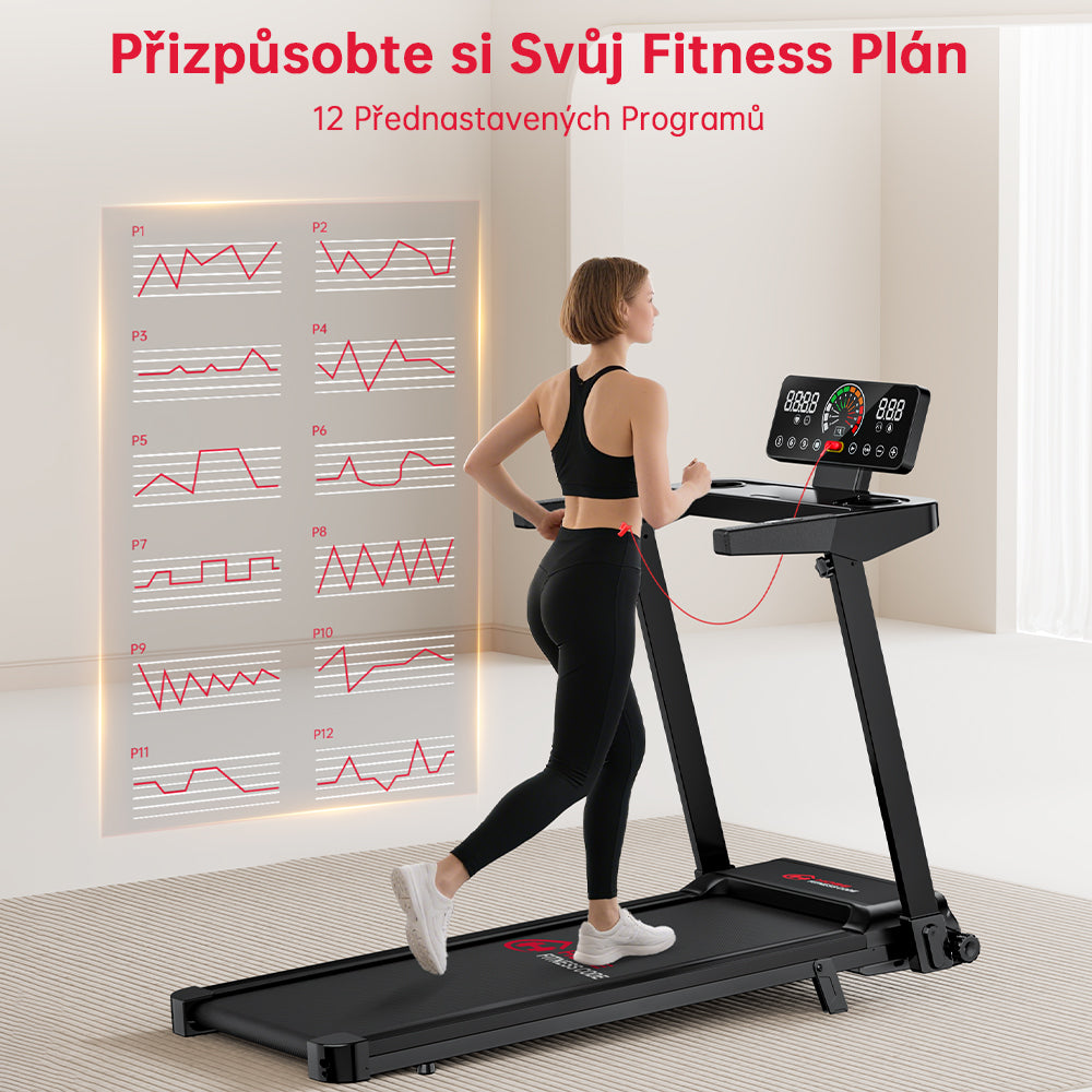 Skládací Běžecký Pás Q8, Rychlost 1-12 km/h, Manuální Sklon 5 %