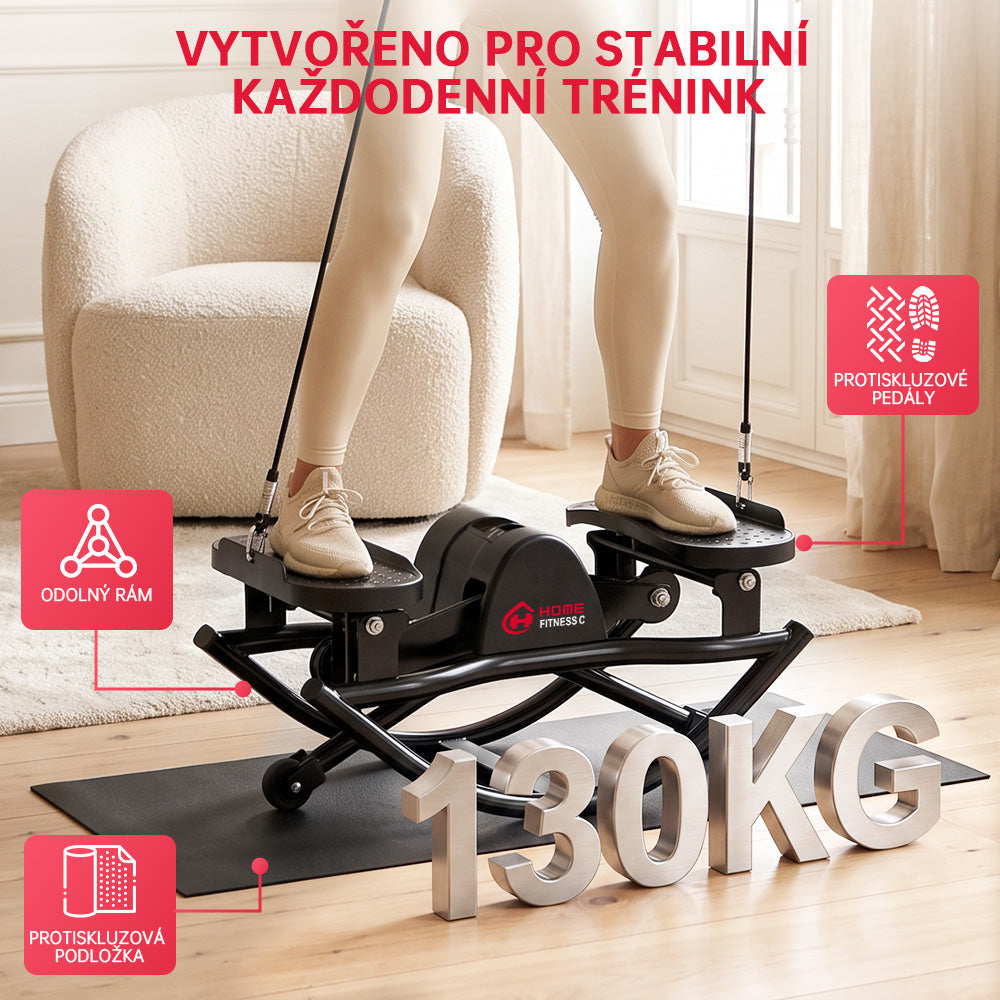 Houpací Stepper s Odporovými Pásy a Protiskluzovou Podložkou
