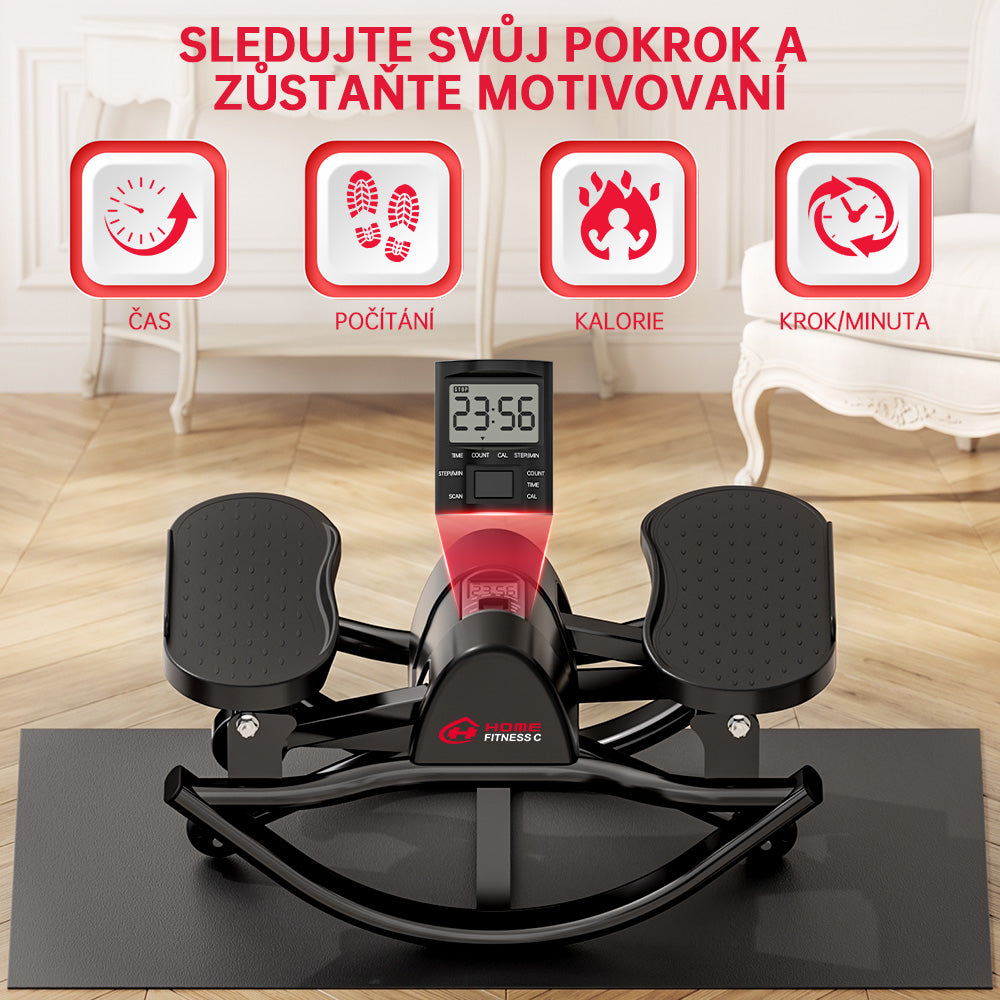 Houpací Stepper s Odporovými Pásy a Protiskluzovou Podložkou
